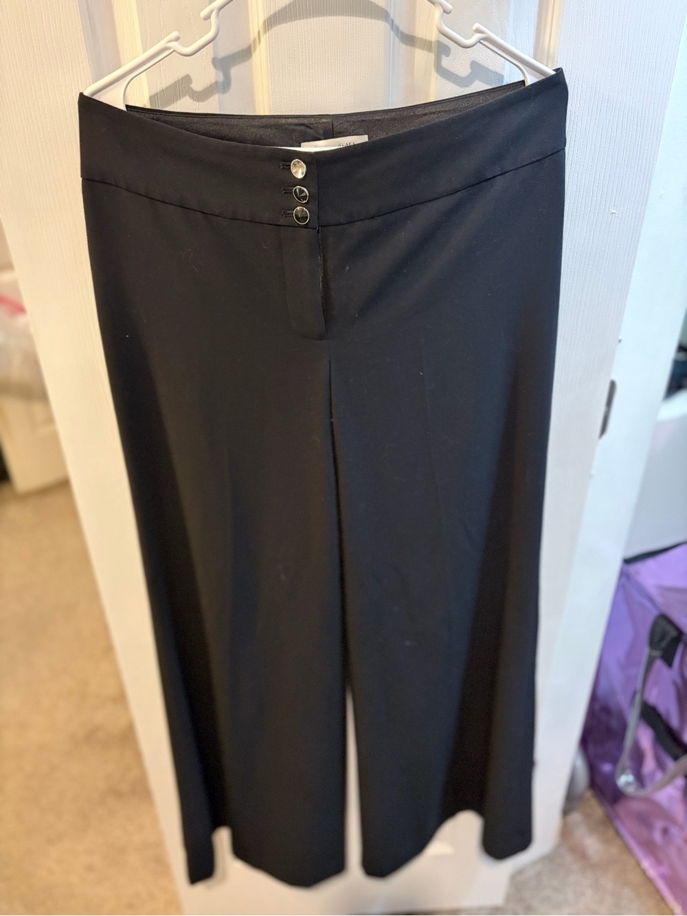 White House Black Market Black Wide Leg Dress Pants